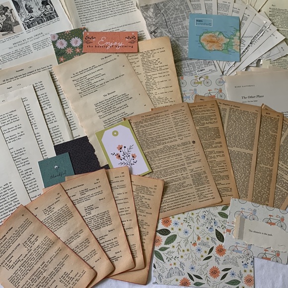 Over 50 vintage book pages for junk journals and paper crafts. Great variety! - Picture 16 of 16